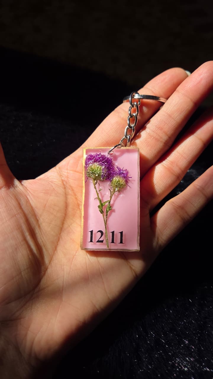 Floral Resin Keychain