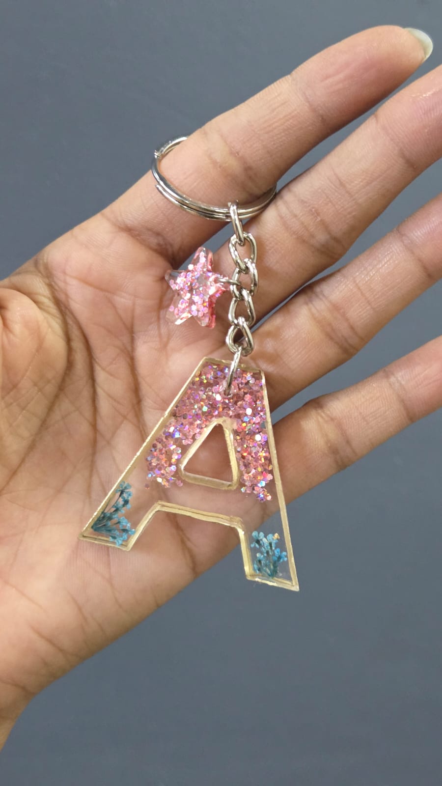 Resin Initial Keychain